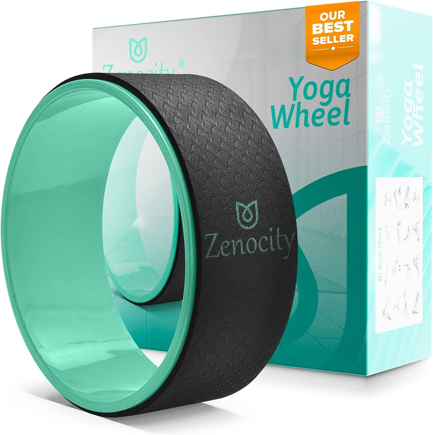 Yoga Back Roller - Yoga Wheel for Stretching and Back Pain Relief - Back Stretcher - Foam Roller - Balance Accessory for Stretching - Thick Padding for Comfort - Improve Flexibility